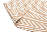 Modern Flatweave Chevron Design Beige Rug