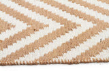 Modern Flatweave Chevron Design Beige Rug