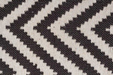 Modern Flatweave Chevron Design Black Rug