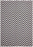 Modern Flatweave Chevron Design Black Rug