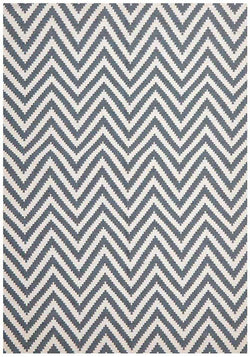 Modern Flatweave Chevron Design Blue Rug