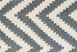 Modern Flatweave Chevron Design Blue Rug