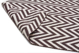 Modern Flatweave Chevron Design Chocolate Rug