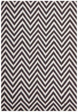 Modern Flatweave Chevron Design Chocolate Rug