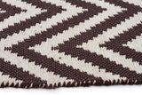 Modern Flatweave Chevron Design Chocolate Rug