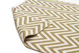 Modern Flatweave Chevron Design Green Rug