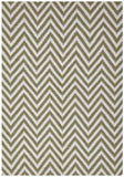 Modern Flatweave Chevron Design Green Rug