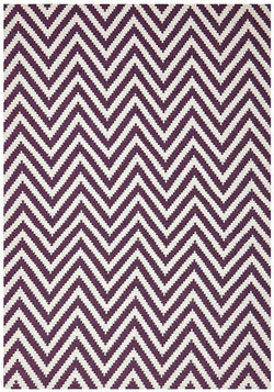 Modern Flatweave Chevron Design Purple Rug