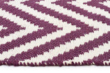 Modern Flatweave Chevron Design Purple Rug