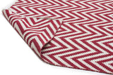 Modern Flatweave Chevron Design Red Rug