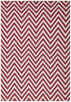 Modern Flatweave Chevron Design Red Rug