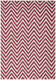 Modern Flatweave Chevron Design Red Rug