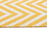 Modern Flatweave Chevron Design Yellow Rug