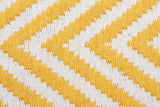 Modern Flatweave Chevron Design Yellow Rug