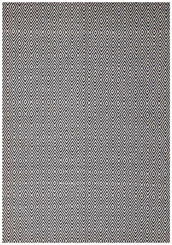 Modern Flatweave Diamond Design Black Rug