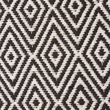 Modern Flatweave Diamond Design Black Rug