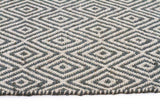 Modern Flatwaeve Diamond Design Blue Rug