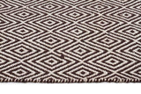 Modern Flatweave Diamond Design Chocolate Rug