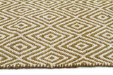 Modern Flatweave Diamond Design Green Rug