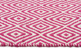Modern Flatweave Diamond Design Pink Rug