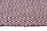 Modern Flatweave Diamond Design Purple Rug