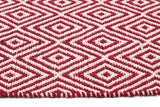 Modern Flatweave Diamond Design Red Rug