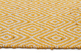 Modern Flatweave Diamond Design Yellow Rug
