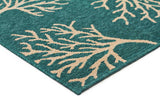 Coral Reef Turquoise Outdoor Rug