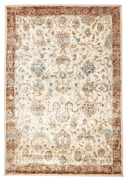 Tuskany Stunning Designer Rug Ivory Rust