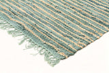 Bondi Leather and Jute Rug Aqua