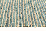 Bondi Leather and Jute Rug Aqua