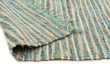 Bondi Leather and Jute Rug Aqua