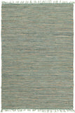 Bondi Leather and Jute Rug Aqua