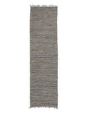 Bondi Leather and Jute Rug Grey