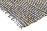 Bondi Leather and Jute Rug Grey