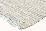 Bondi Leather and Jute Rug Sky Blue