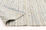 Bondi Leather and Jute Rug Sky Blue