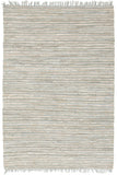 Bondi Leather and Jute Rug Sky Blue