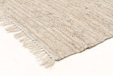 Bondi Leather and Jute Rug White