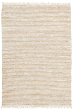 Bondi Leather and Jute Rug White