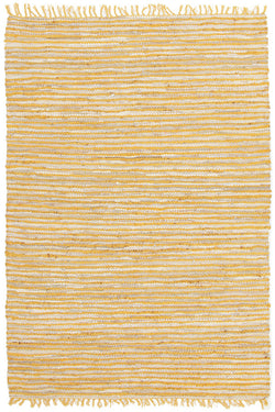 Bondi Leather and Jute Rug Yellow