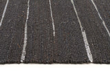 Saville Jute and Leather Rug Black