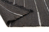 Saville Jute and Leather Rug Black