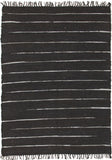 Saville Jute and Leather Rug Black