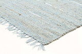 Saville Jute and Leather Rug Blue