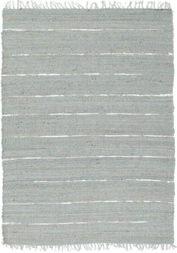 Saville Jute and Leather Rug Blue