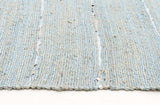 Saville Jute and Leather Rug Blue