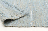 Saville Jute and Leather Rug Blue