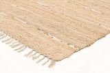 Saville Jute and Leather Rug Natural