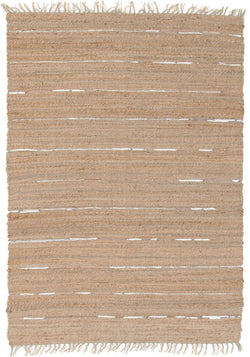 Saville Jute and Leather Rug Natural